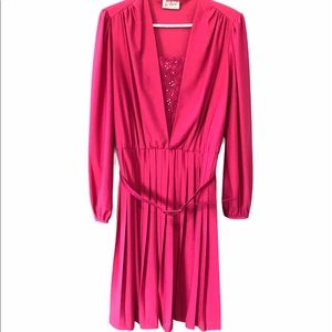 Vintage D'Allaird's Long Sleeve Belted Dress, 12